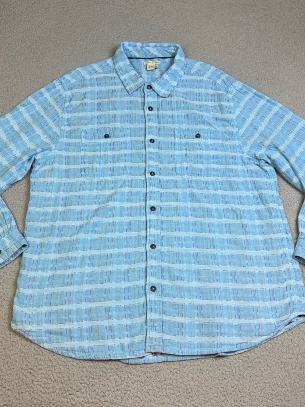 Carbon 2 Cobalt Sea Change Shirt Mens Size XL Blue Chambray Soft Relaxed